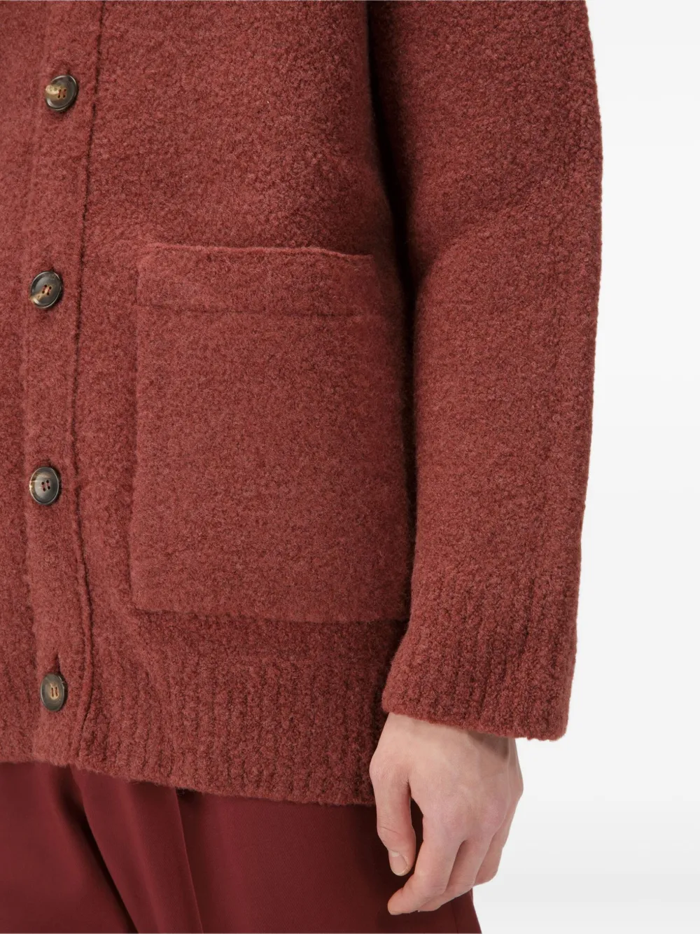 Bally patch-pocket wool cardigan Rood