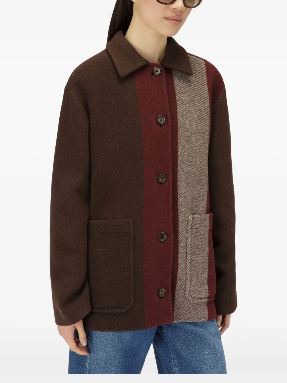 Bally Wool Oversized Jacket In Brown