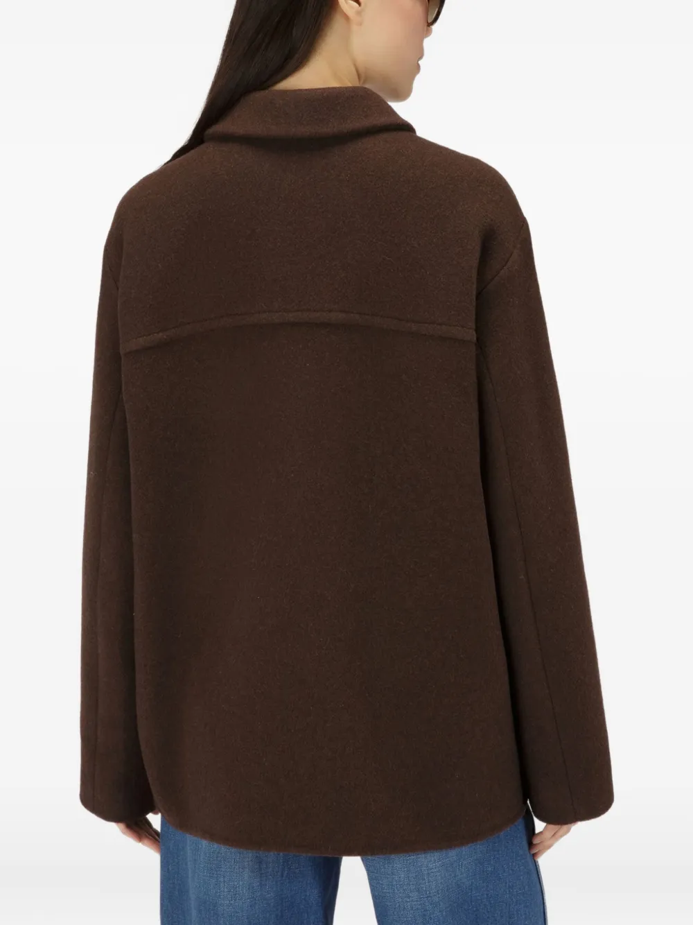 Bally Wool Oversized Jacket In Brown