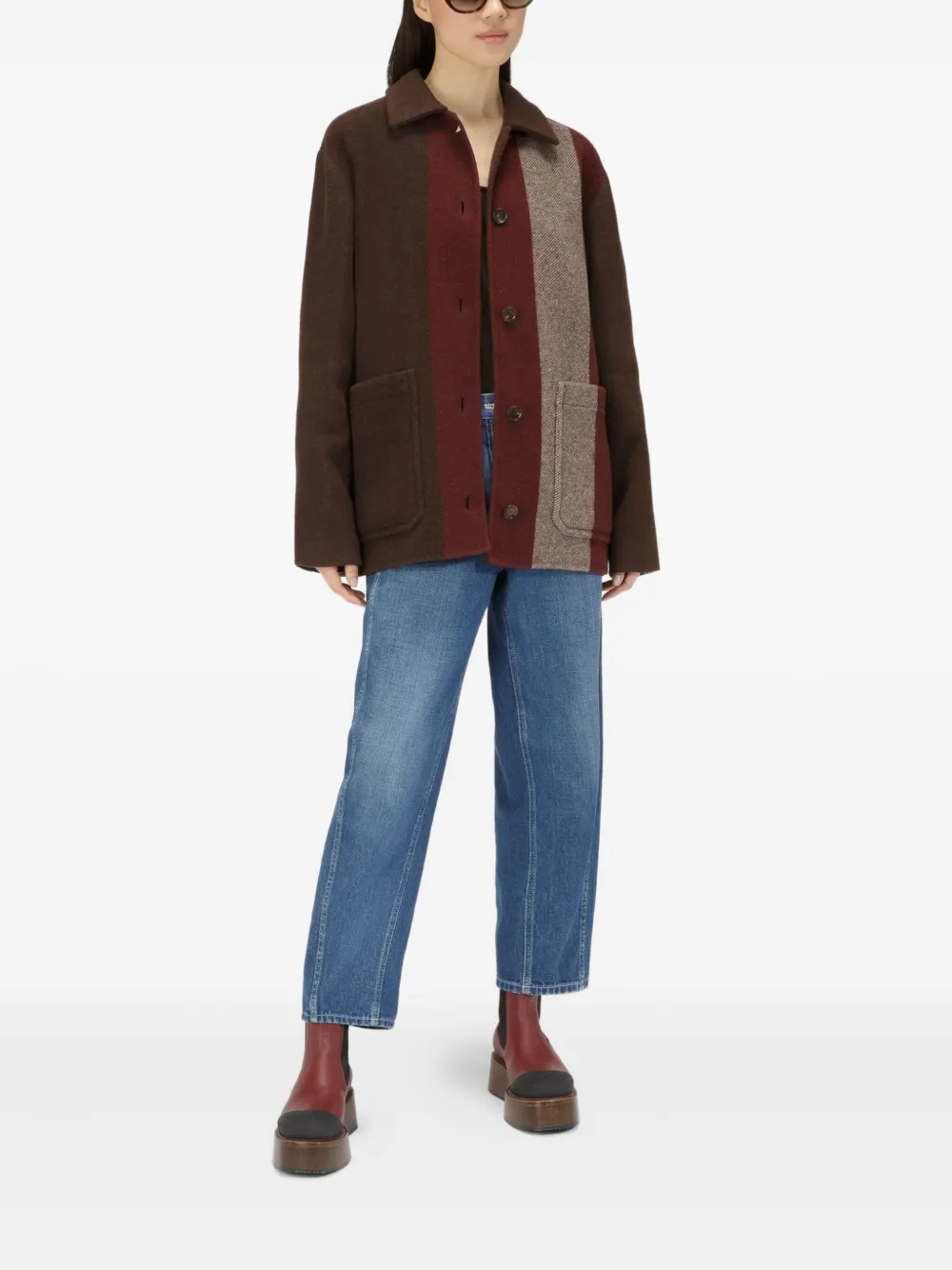 Bally Wool Oversized Jacket In Brown