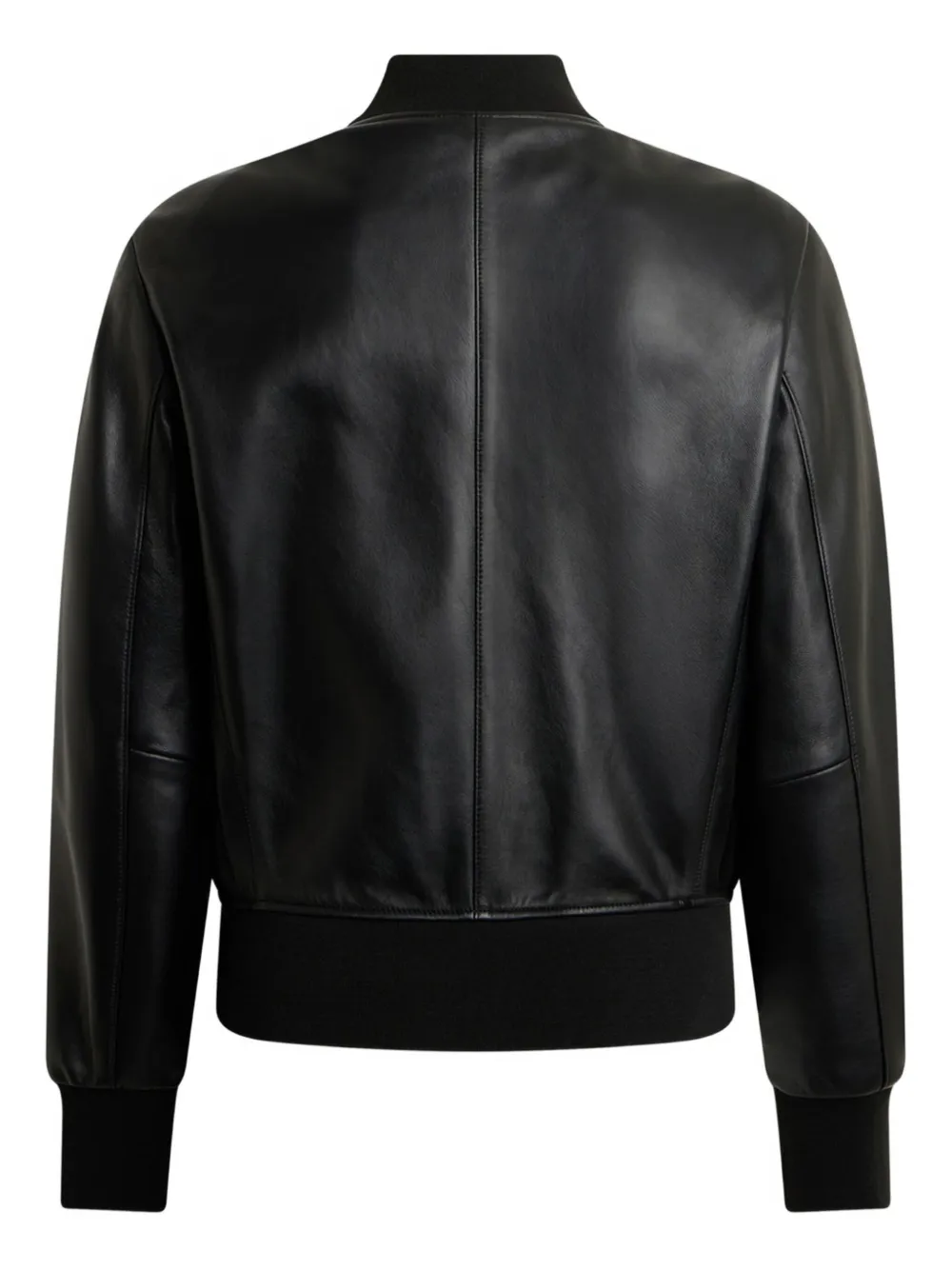 Bally Press-stud Leather Bomber Jacket In Black