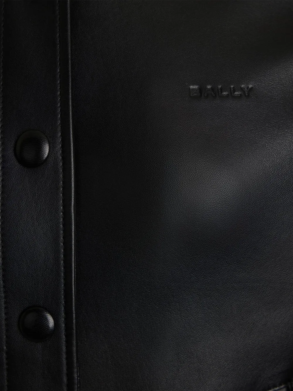 Bally Press-stud Leather Bomber Jacket In Black