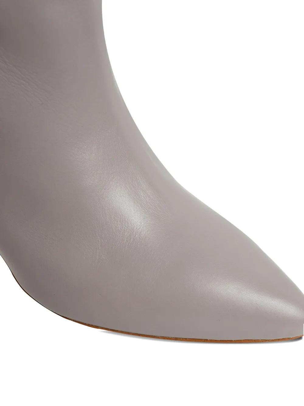 Ginissima 65mm Eva Slouchy Leather Boots In Gray