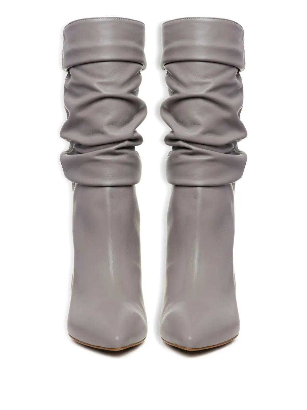 Ginissima 65mm Eva Slouchy Leather Boots In Gray