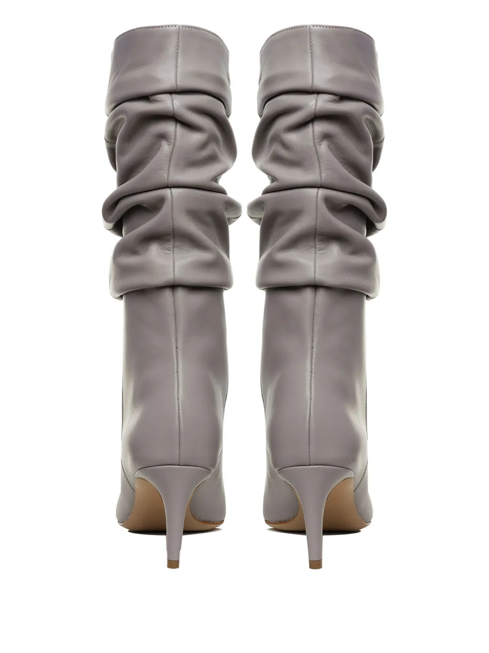 Ginissima 65mm Eva Slouchy Leather Boots In Gray