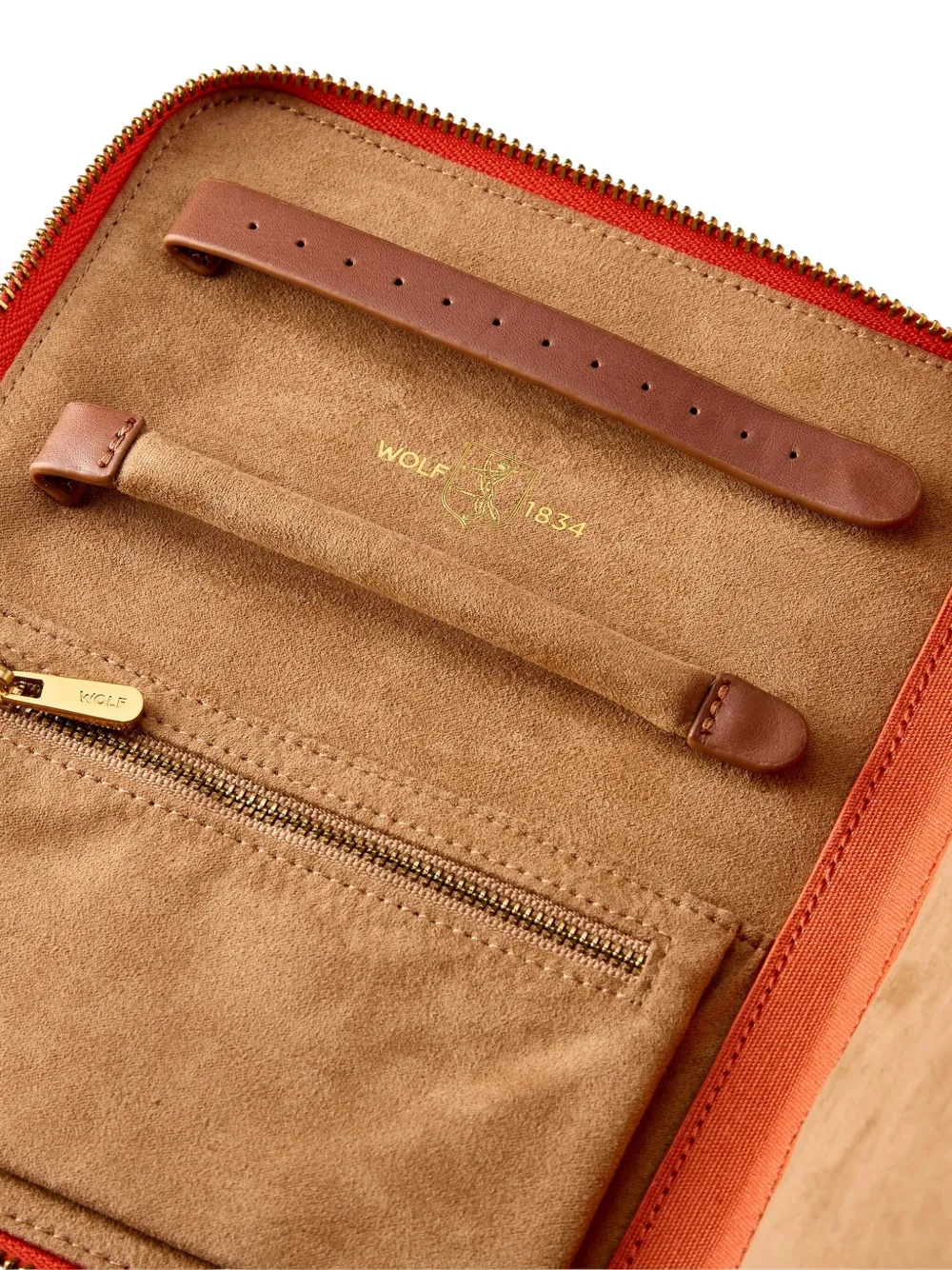 Wolf Ida Zip-studded Jewellery Portfolio In Orange