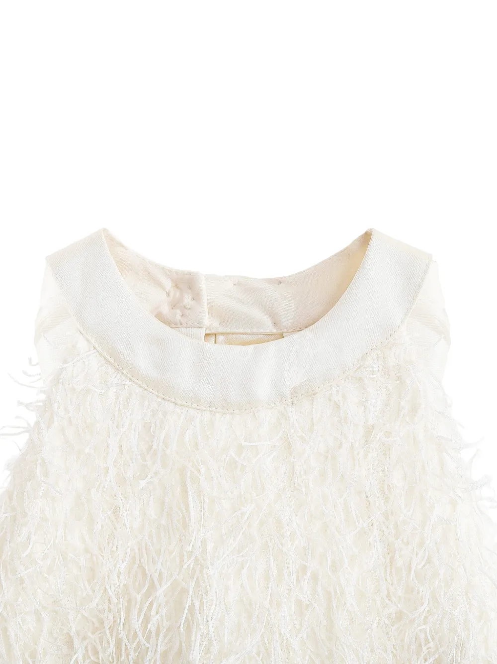 Tulleen bow-detail sleeveless party dress Beige