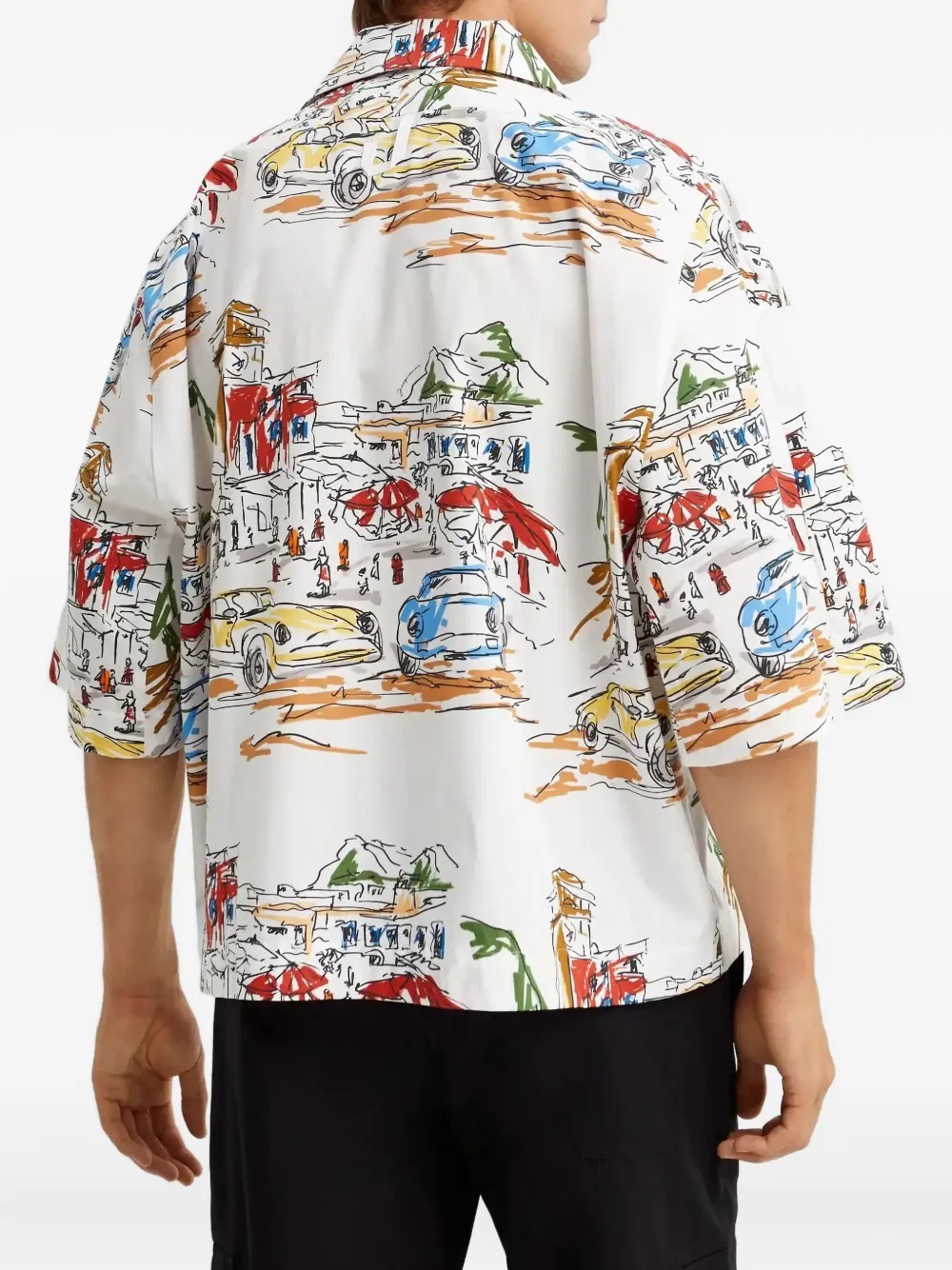 Jacquemus capri cars short-sleeve shirt Wit