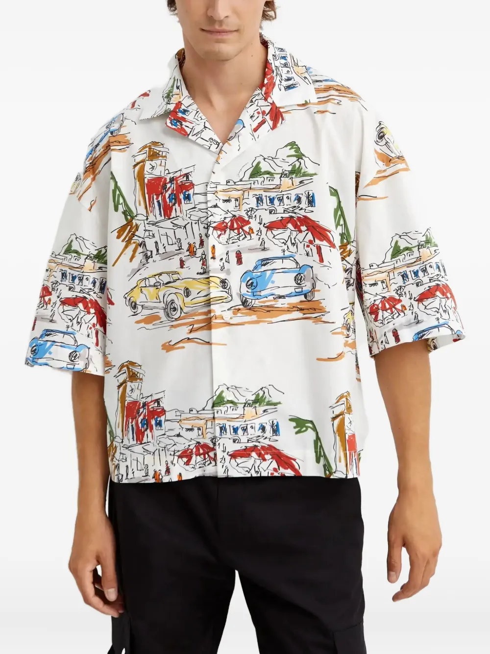 Jacquemus capri cars short-sleeve shirt Wit