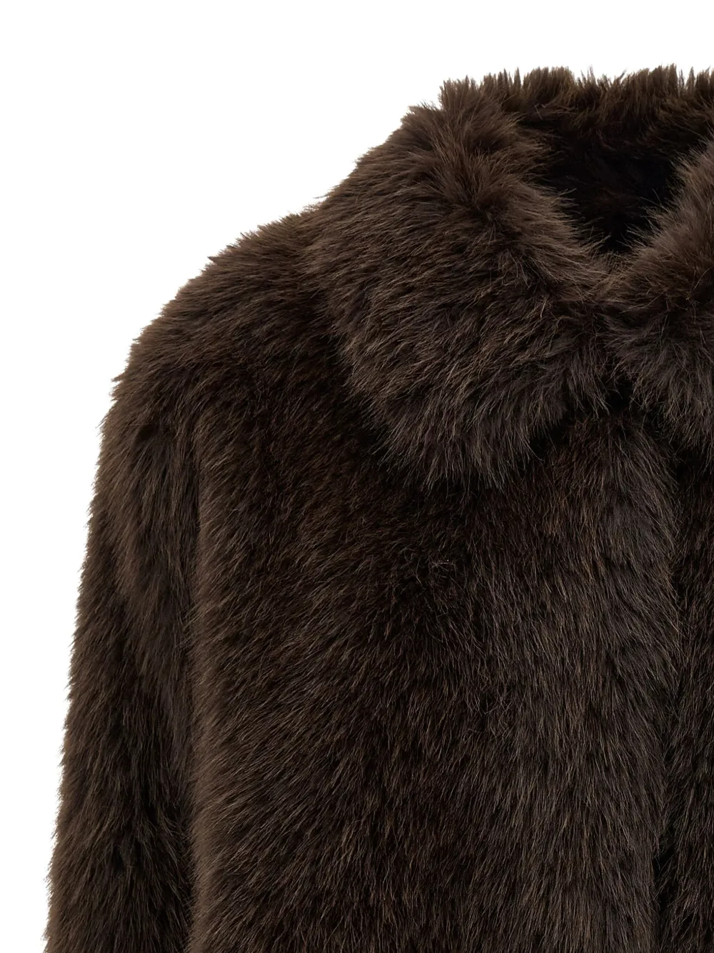 Weekend Max Mara Brenta Faux-fur Coat In Brown