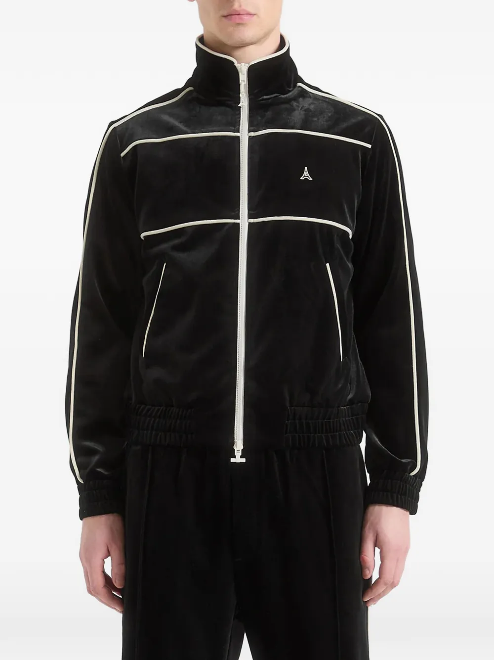 Manière De Voir Eiffel velour track jacket | Black | Image 1