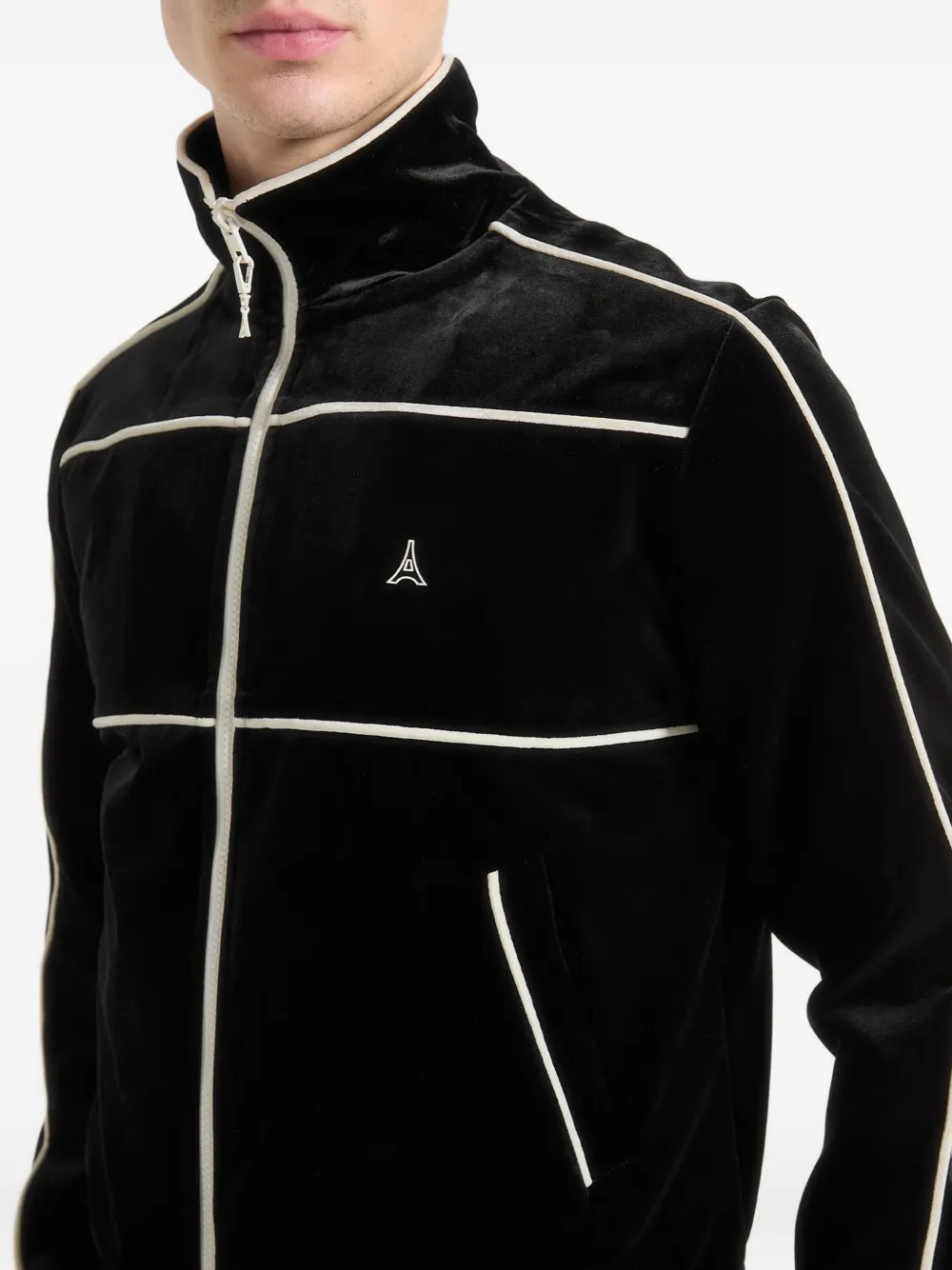 Manière De Voir Eiffel velour track jacket Zwart