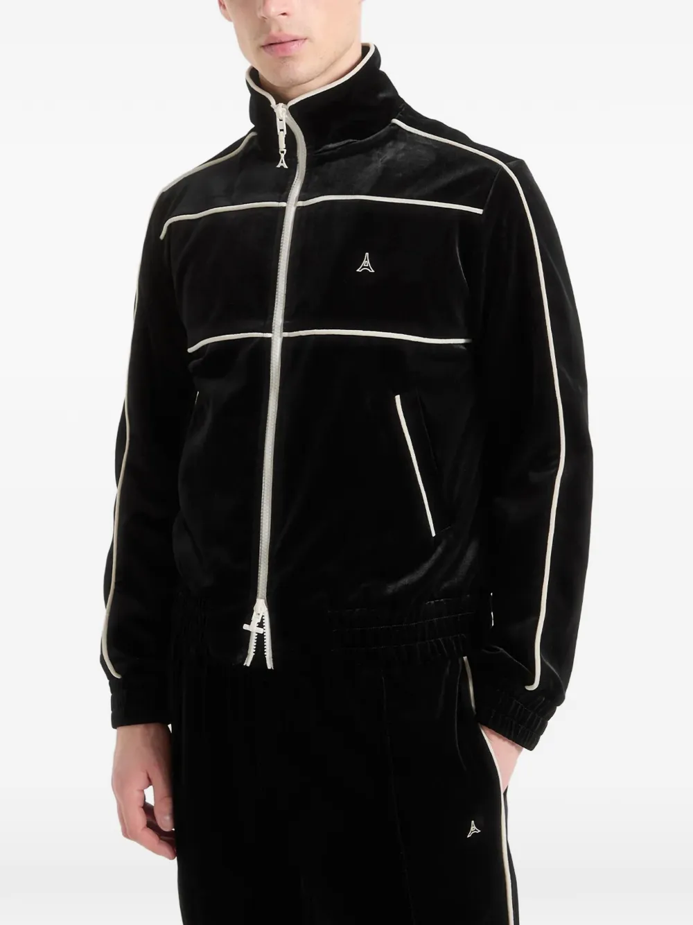 Manière De Voir Eiffel velour track jacket Zwart