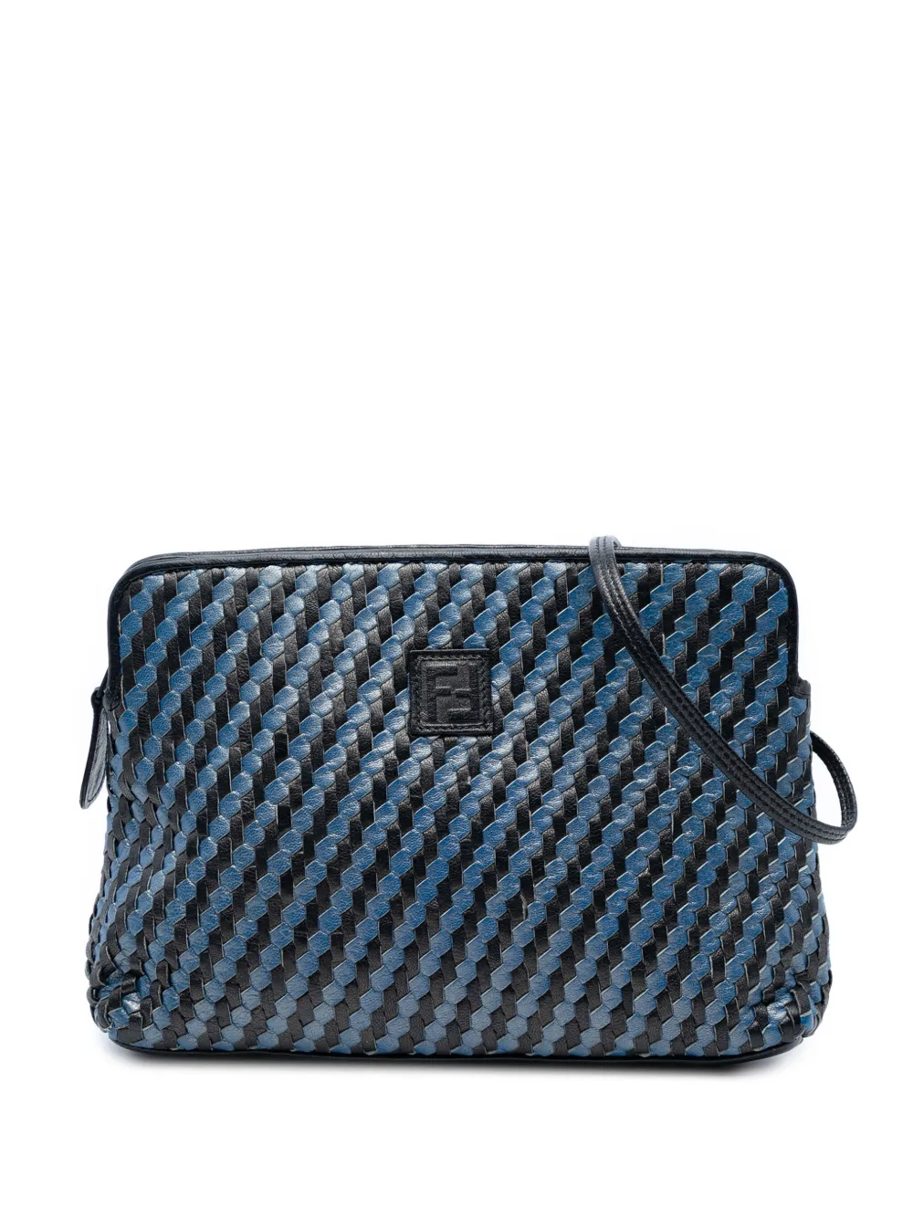 Fendi Pre-Owned 20th Century Woven Leather FF crossbody bag - ブラック Fendi Pre-Owned 20th Century Woven Leather FF crossbody bag - ブラック