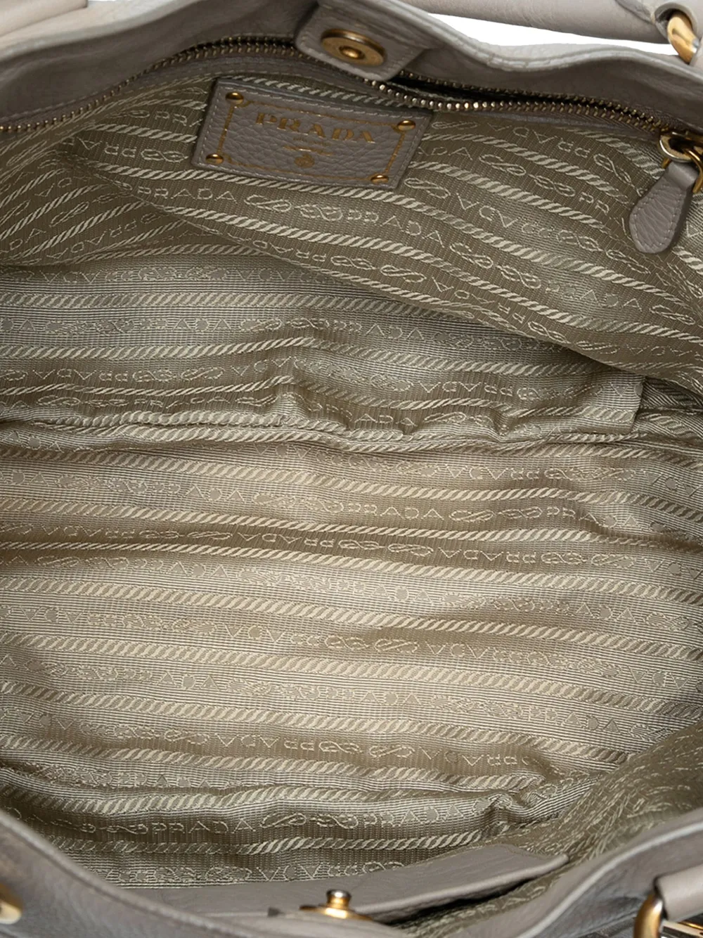 PRADA Pre-owned 2013-2025 Vitello Daino Open Convertible Tote Satchel In Gray