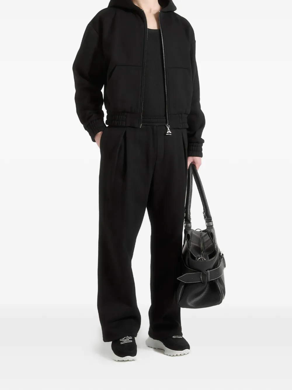 Manière De Voir Florian Zip-up Hoodie In Black