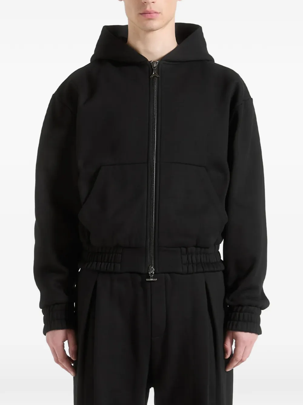 Manière De Voir Florian Zip-up Hoodie In Black