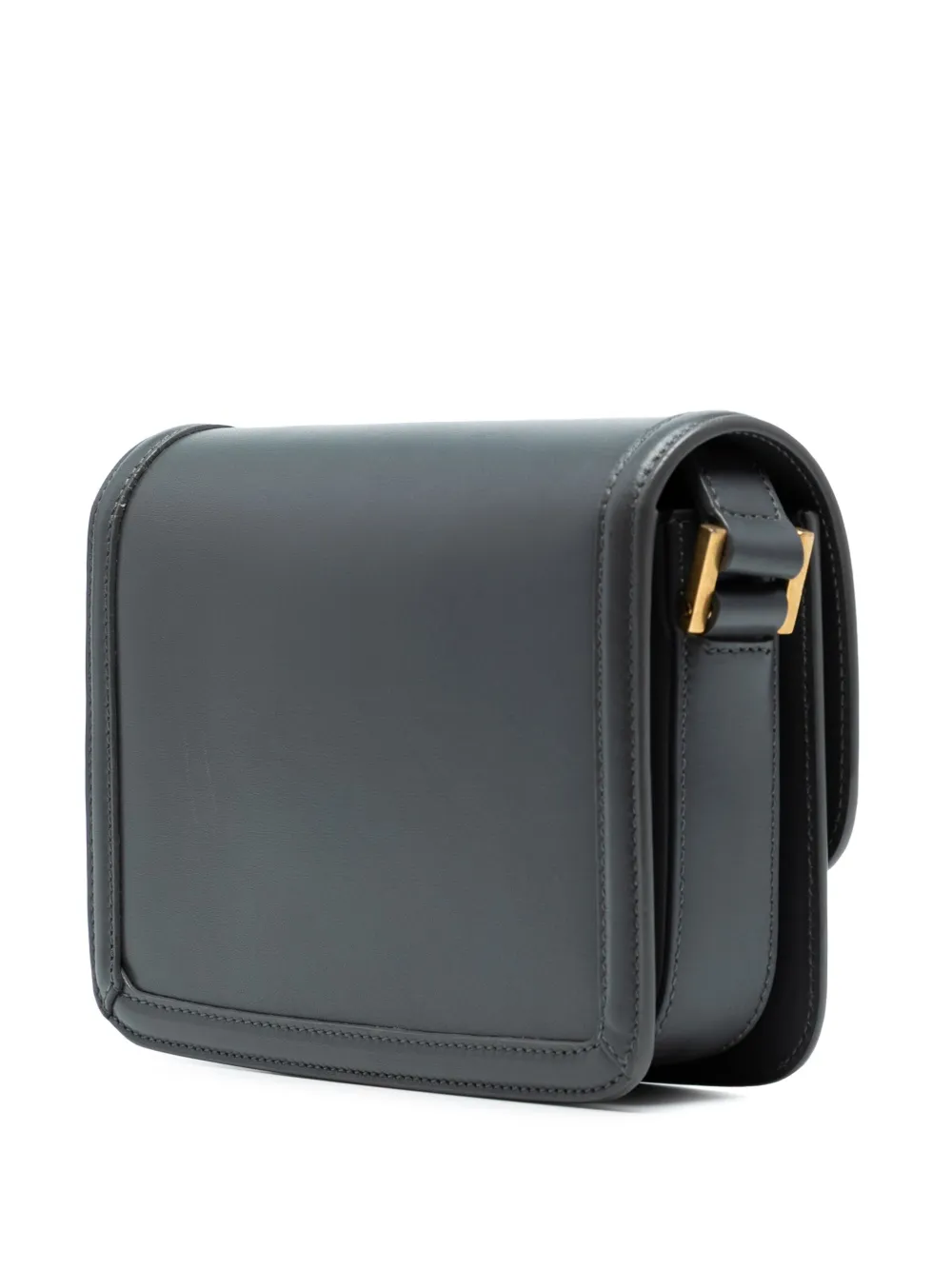 Pre-owned Saint Laurent 2021 Small Calfskin Solferino Satchel In Box Crossbody Bag In Gray