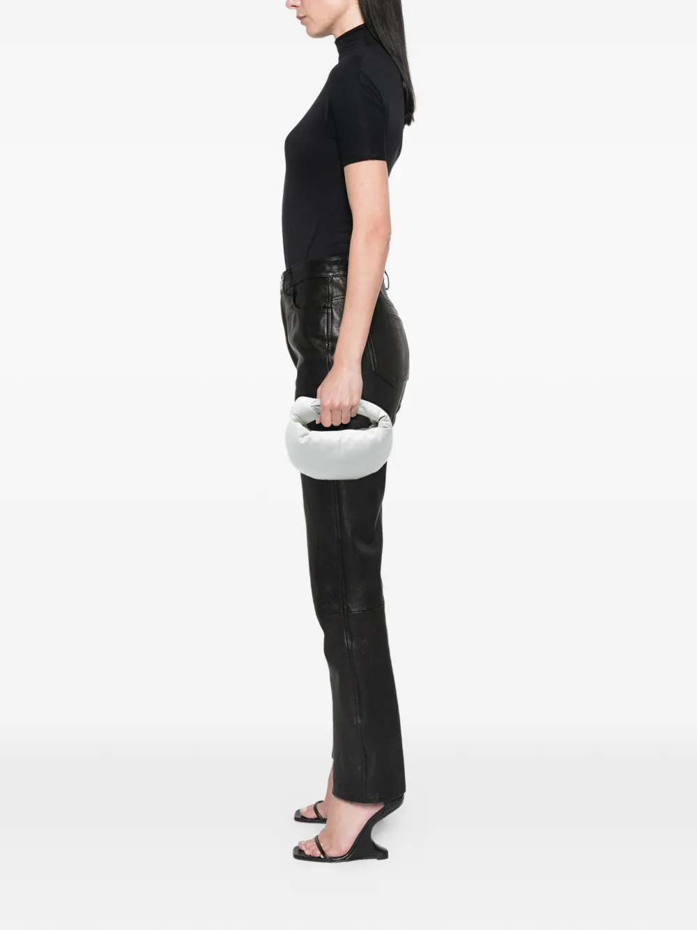 Click to view more detailed imagery on our partner's website Pre-owned Bottega Veneta 2012-2025 Mini Nappa Puffy Jodie Hobo Bag In White