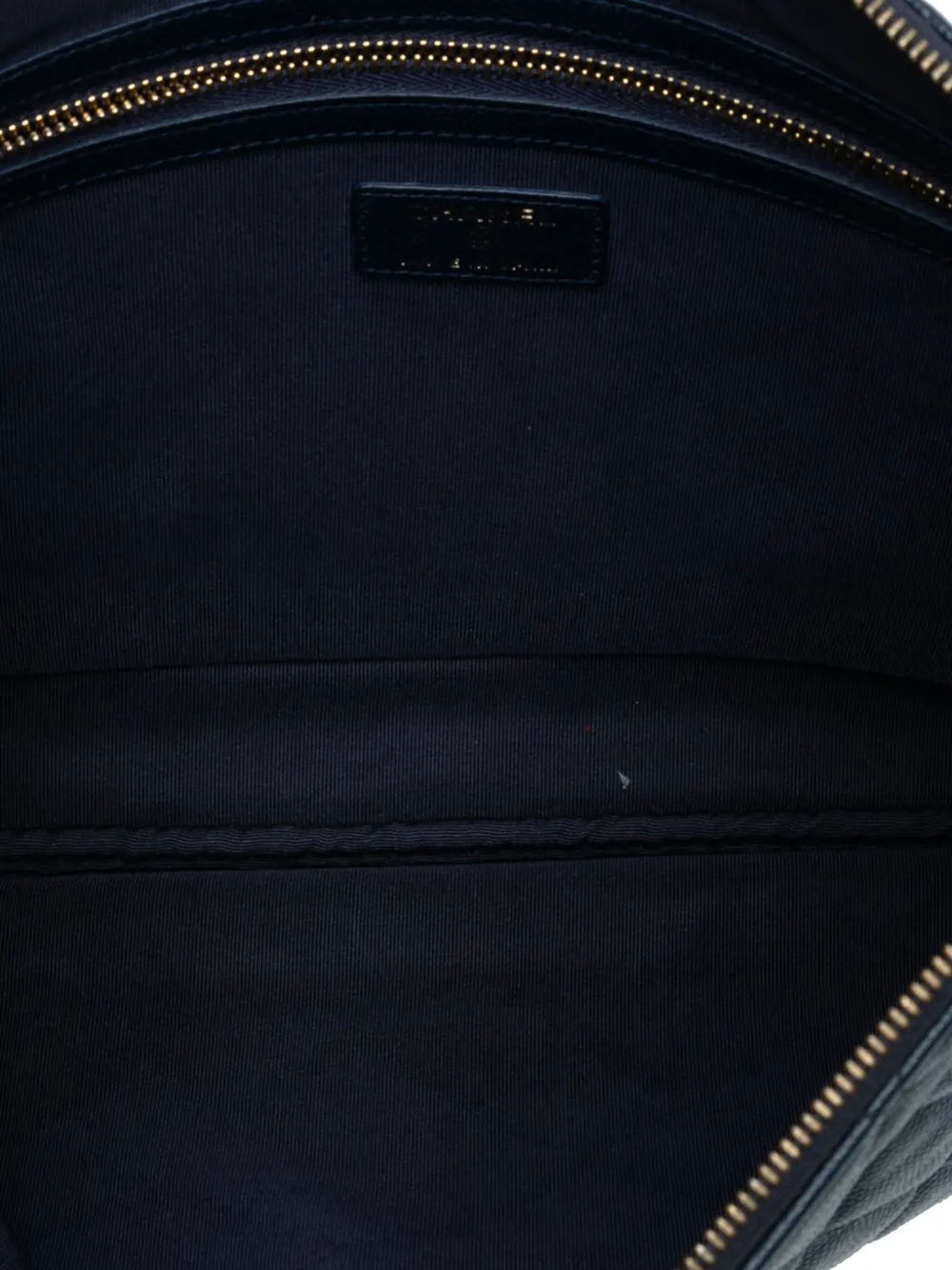 Pre-owned Chanel 2019 Large Quilted Caviar O Case Clutch Bag In Blue