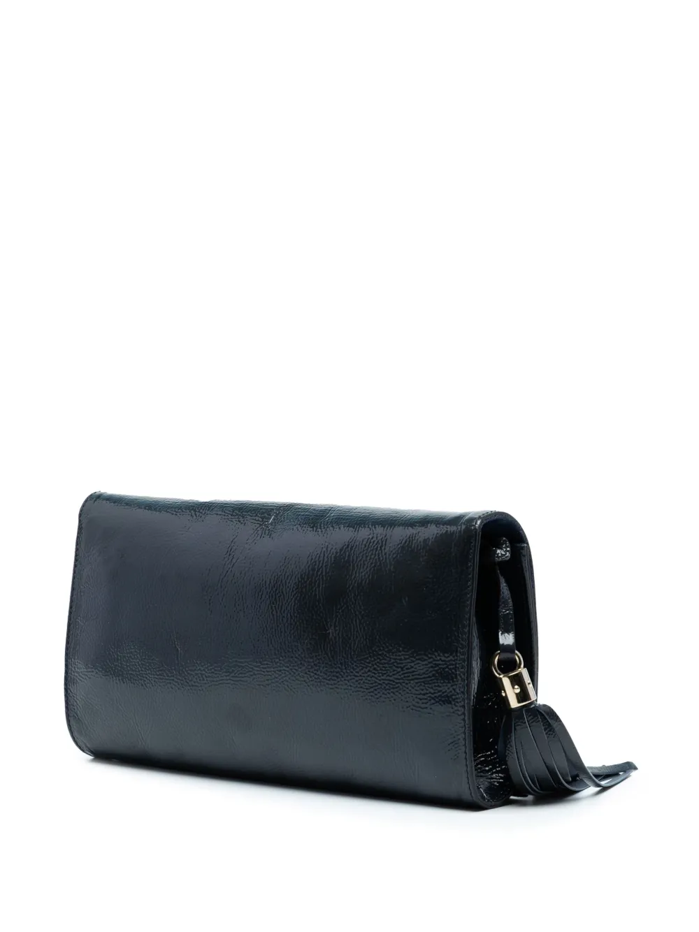 GUCCI Pre-owned 2016-2025 Soft Patent Soho Disco Clutch Bag In Blue