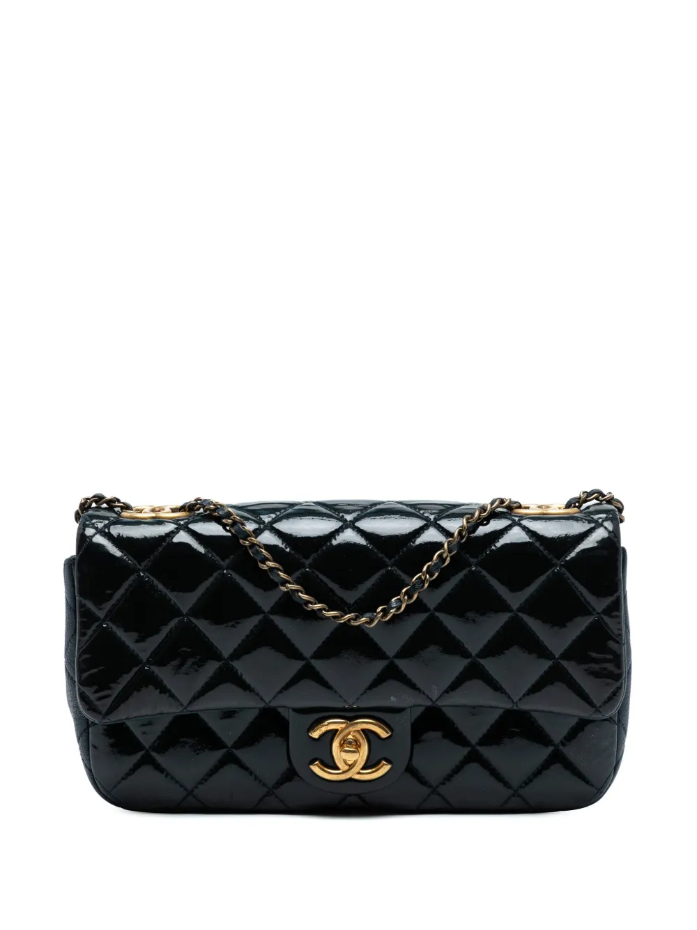 CHANEL Pre-Owned 2015-2016 Paris-Salzburg Medium Patent Goatskin CC CHANEL Pre-Owned 2015-2016 Paris-Salzburg Medium Patent Goatskin CC