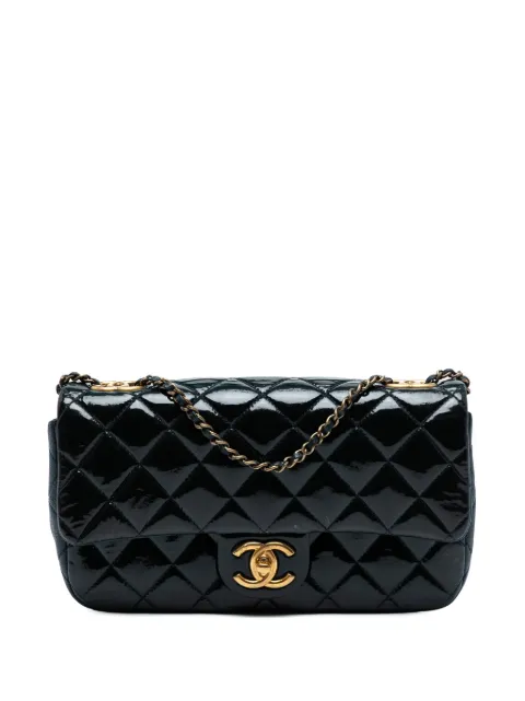 CHANEL Pre-Owned 2015-2016 Paris-Salzburg Medium Patent Goatskin CC Eyelet Flap crossbody bag