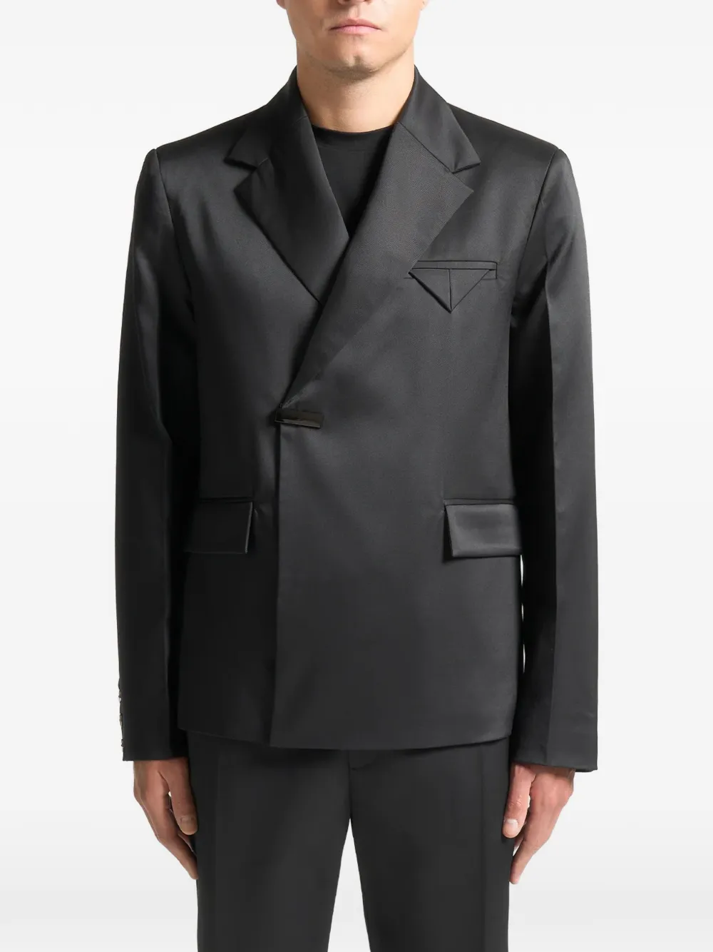 Manière De Voir Gaston satin double-breasted suit jacket - Schwarz