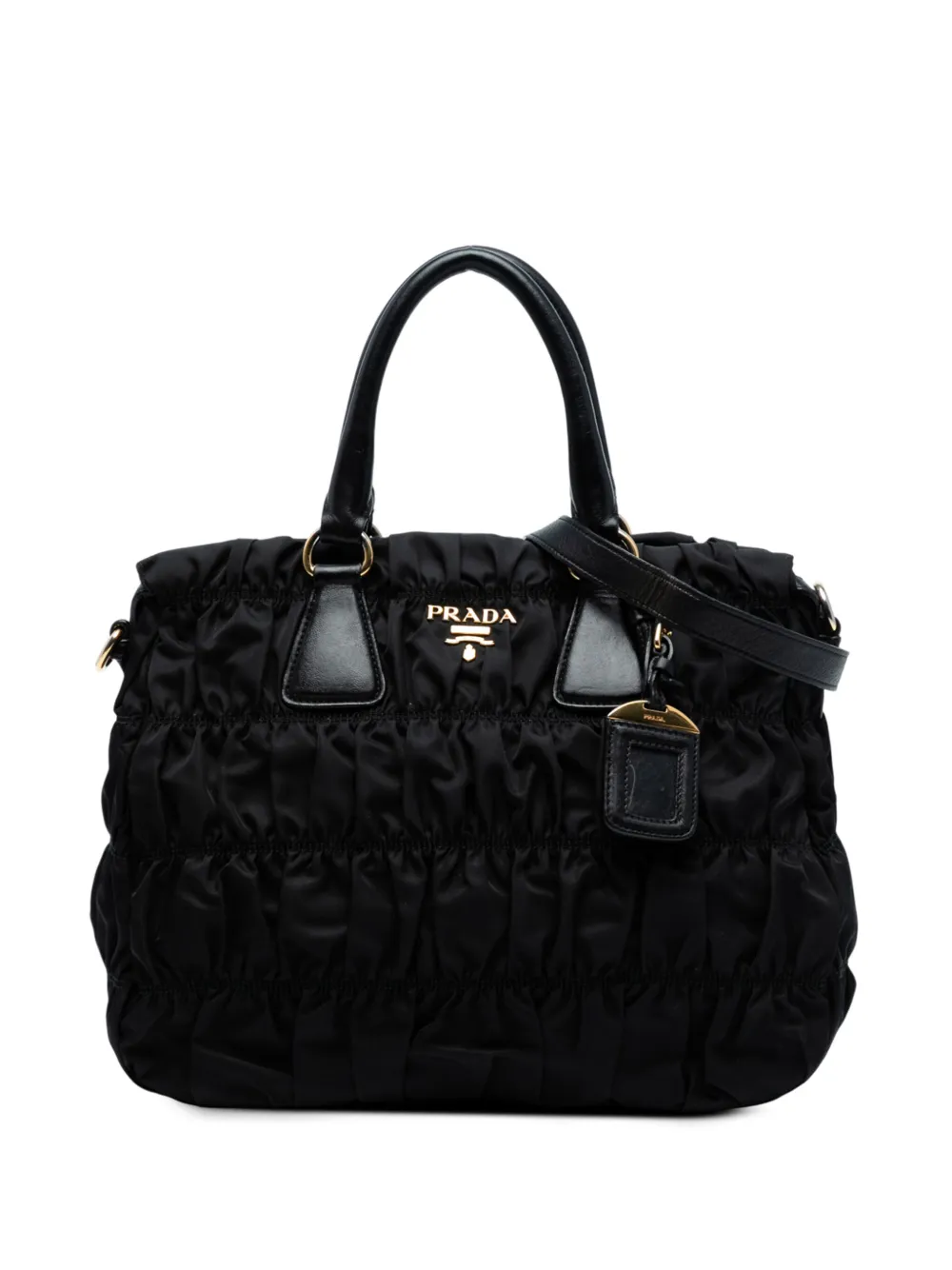 Prada Pre-Owned 2010-2025 Tessuto Gaufre satchel - ブラック Prada Pre-Owned 2010-2025 Tessuto Gaufre satchel - ブラック