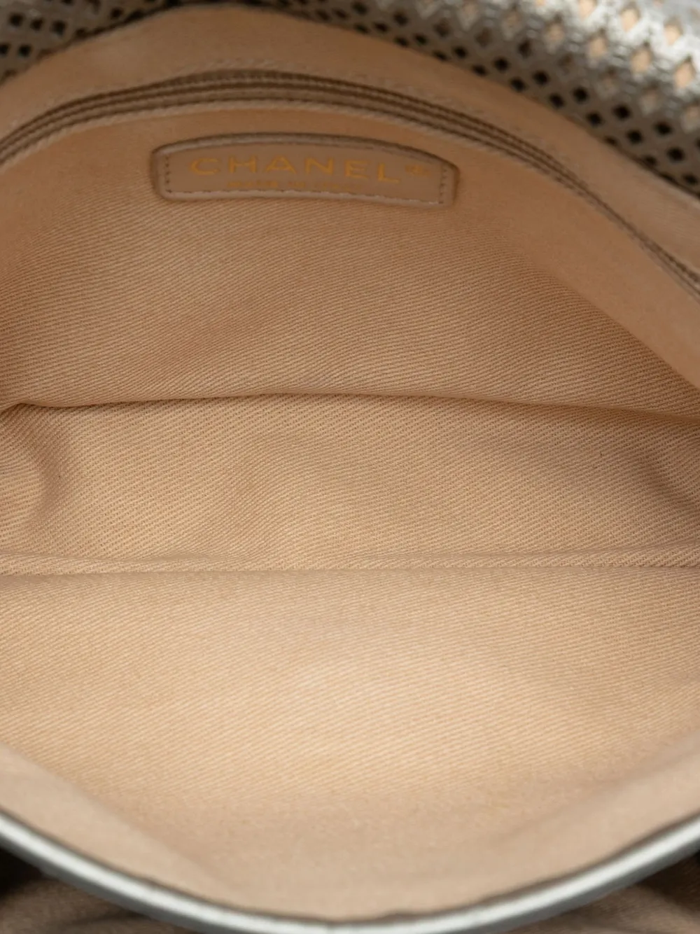 Pre-owned Chanel 2012-2013 Small Perforated Calfskin Up In The Air Flap Shoulder Bag In Silver