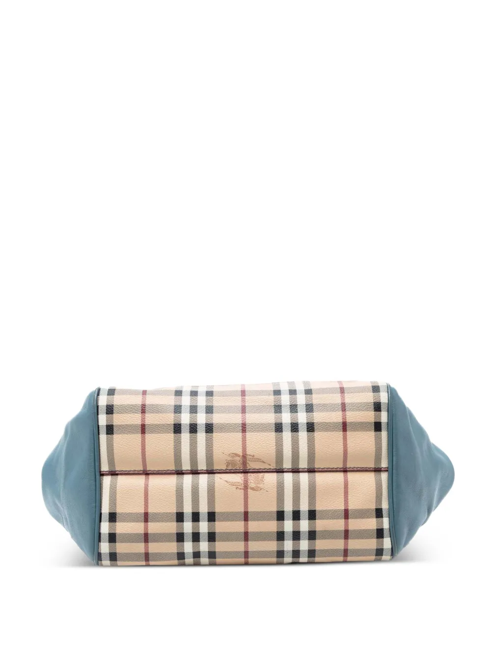 Pre-owned Burberry 2000-2017 Small Leather Trimmed Haymarket Check Coated Canvas Canterbury Tote Bag In Brown