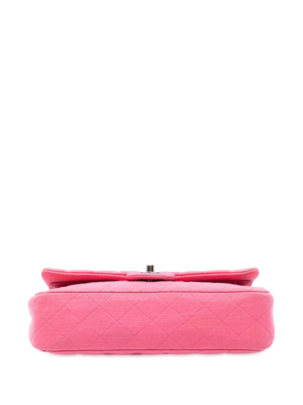 CHANEL Pre-owned 2014 Medium Classic Jersey Double Flap Shoulder Bag In Pink