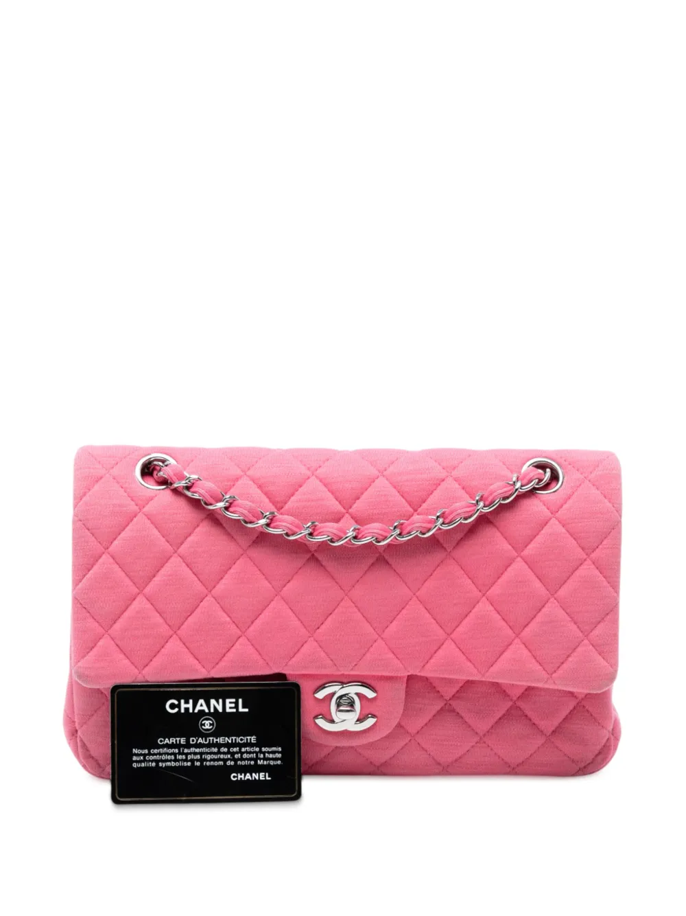 2014 Medium Classic Jersey Double Flap Shoulder Bag