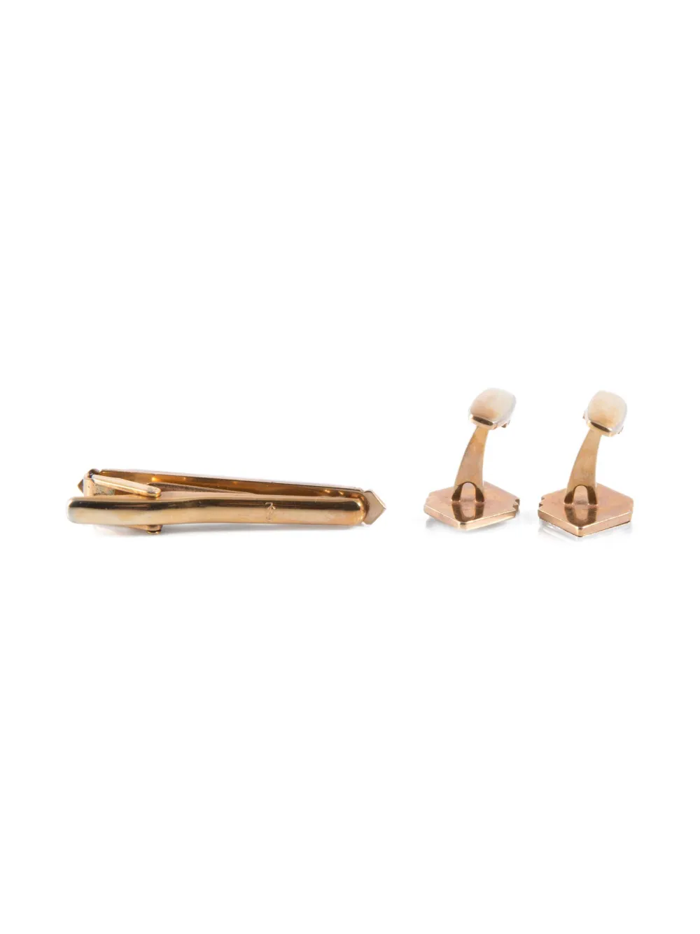 Saint Laurent Pre-Owned 1990s Cassandre logo cufflinks and tie clip set | Men | Image 2