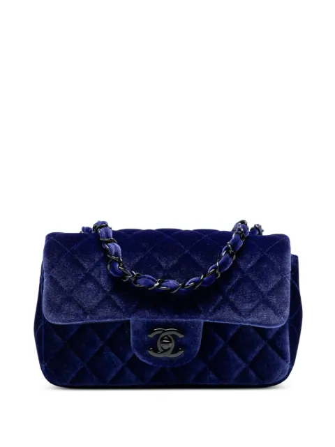 CHANEL Pre-Owned 2014-2015 Mini Rectangular Classic Velvet Single Flap crossbody bag