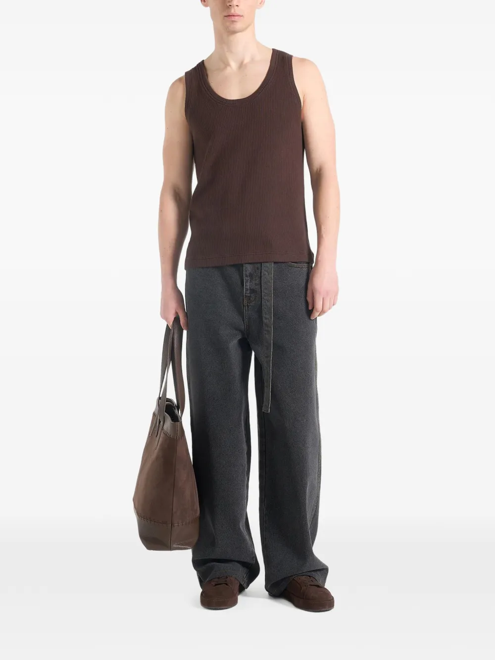 Manière De Voir Justin ribbed vest - Bruin