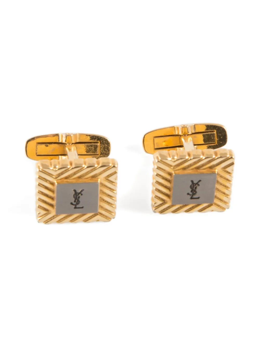SAINT LAURENT Pre-owned 1990s Square Cuff-links In Gold