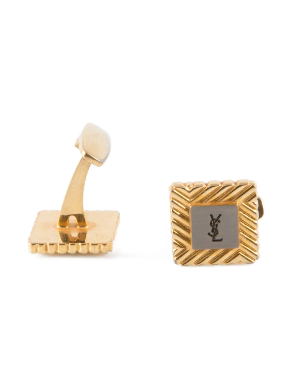SAINT LAURENT Pre-owned 1990s Square Cuff-links In Gold