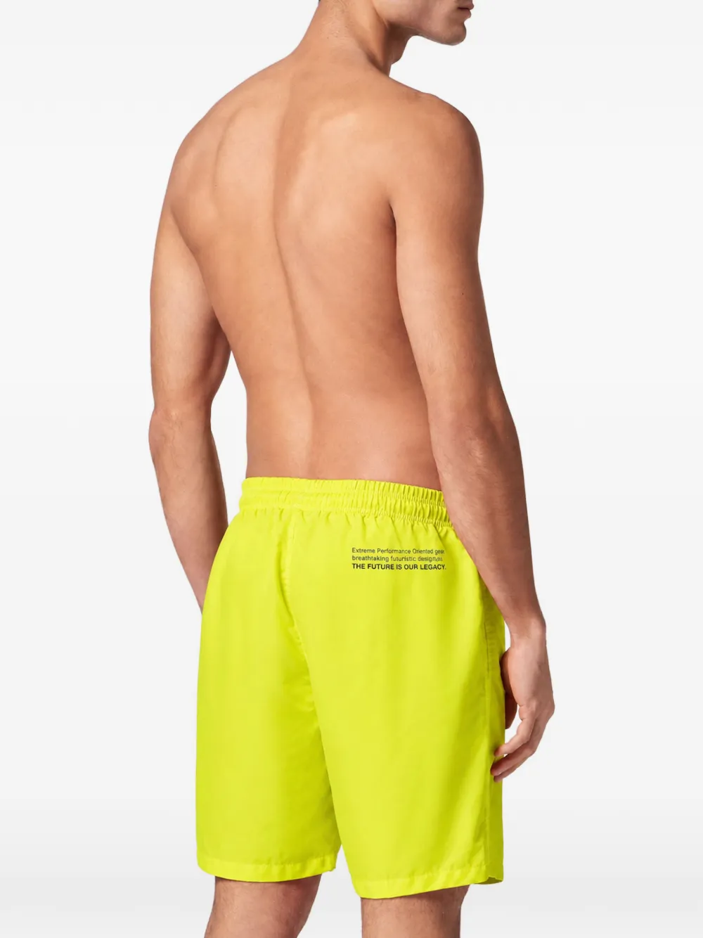 Plein Sport logo-patch drawstring swimming shorts Geel