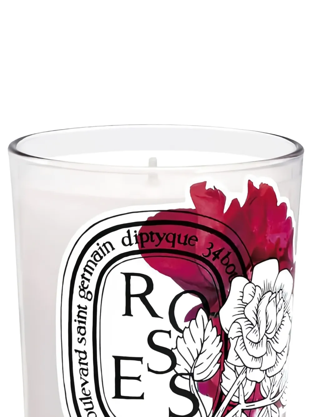 Diptyque Roses Floral Candle (190g) In White