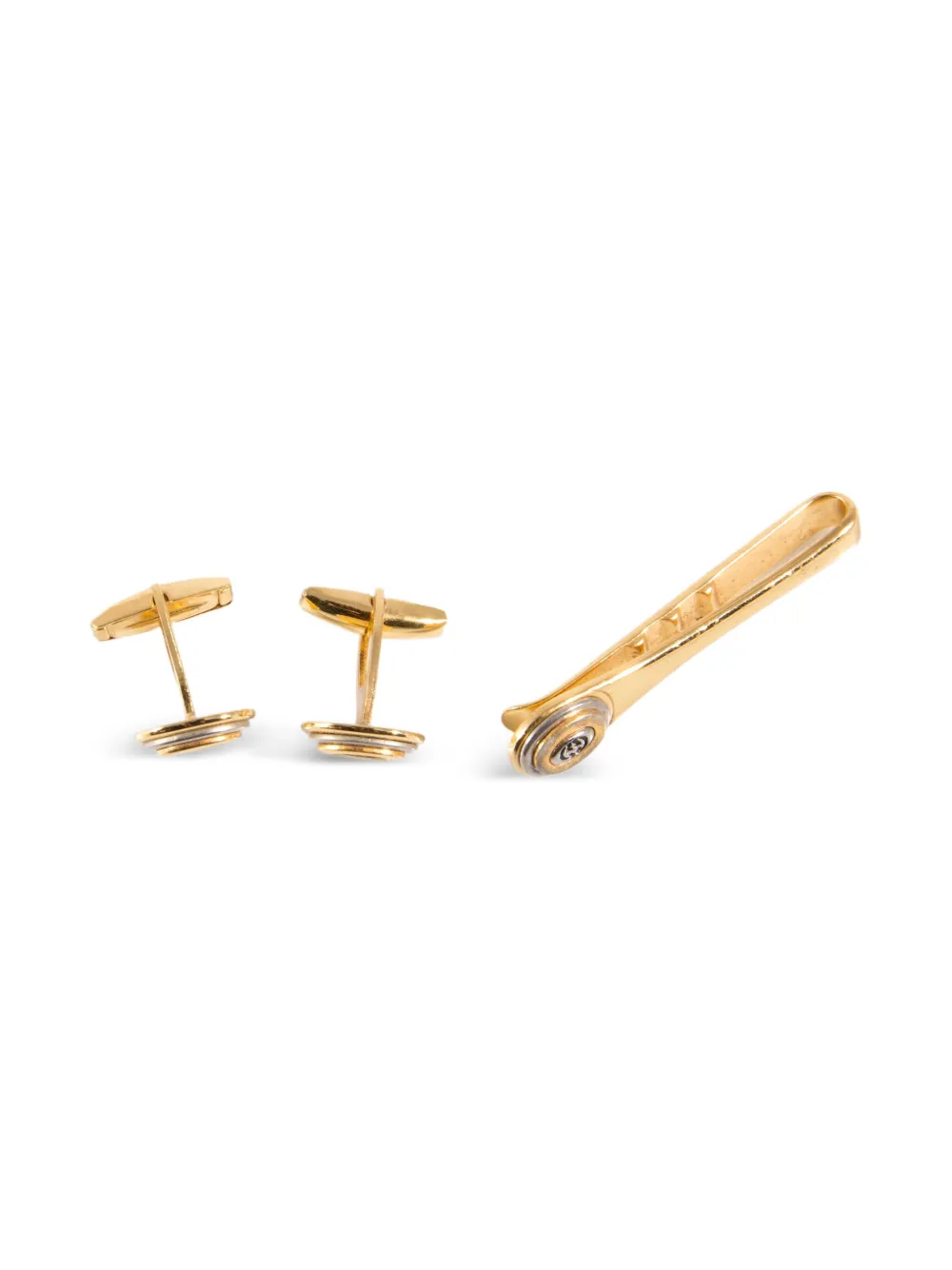 1980s Logo Cufflinks And Tie Clip Set