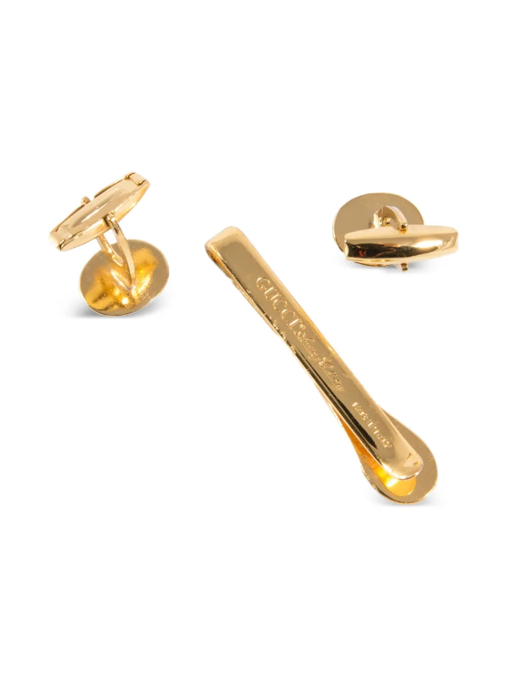 Gucci Pre-Owned 1980s logo cufflinks and tie clip set | Men | Image 2