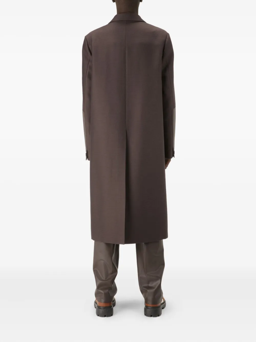 Bally Leather-panelled Coat In Brown
