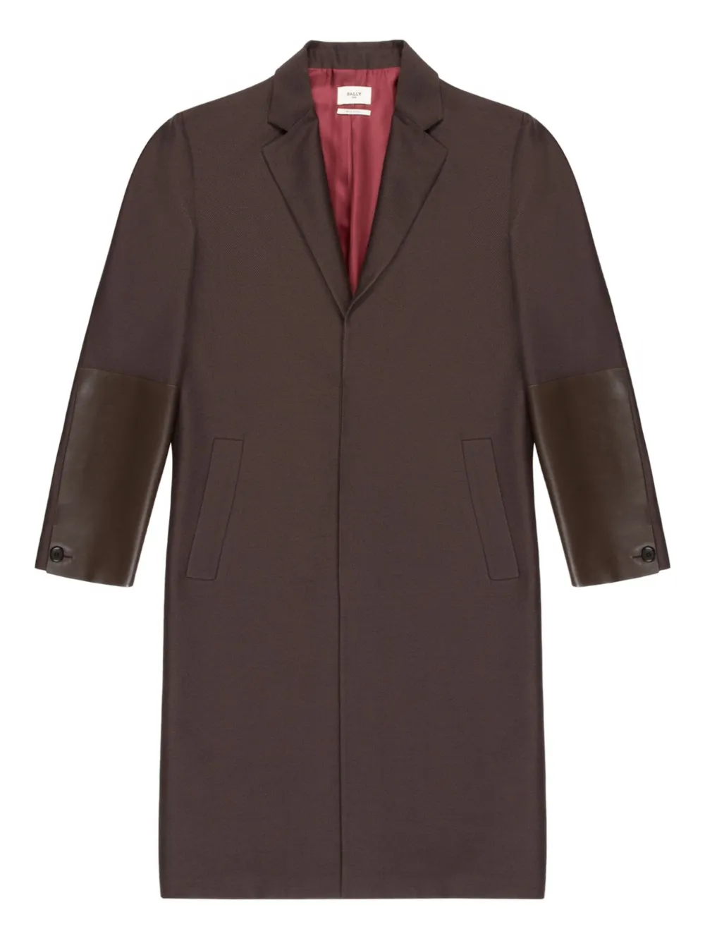 Bally leather-panelled coat | marron | Image 1