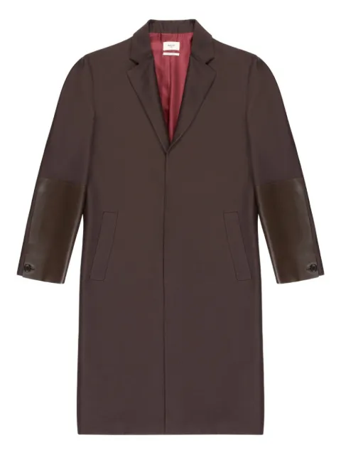 Bally leather-panelled coat