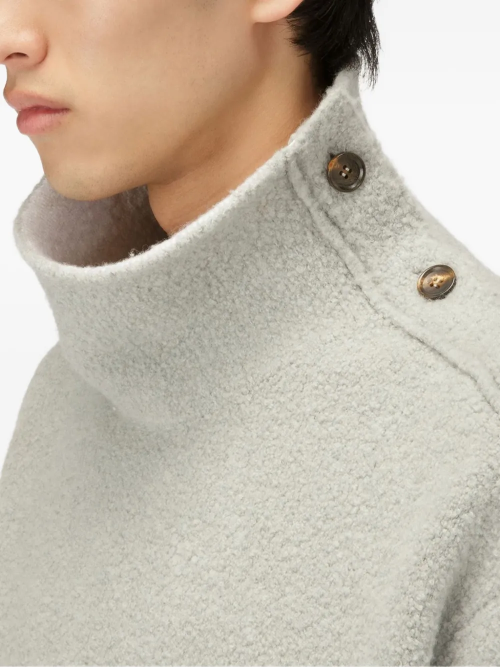 Bally Side-button Turtleneck Sweater In Neutral