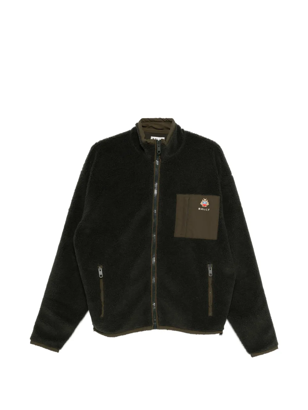 Bally crest-motif zip-up sweatshirt - Grün