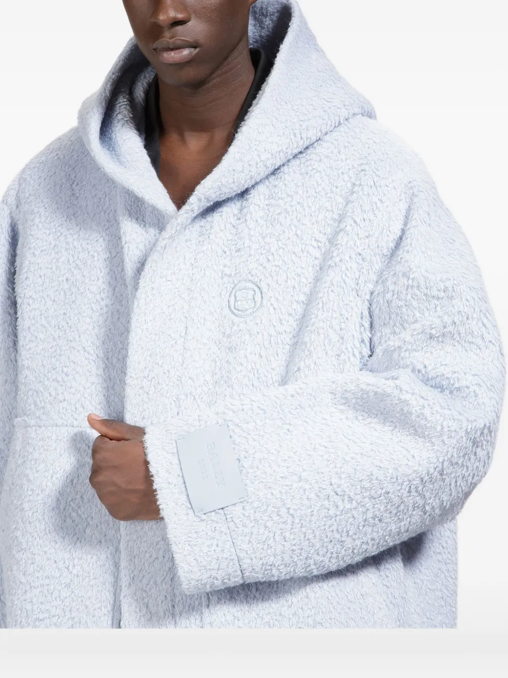 Bally Brushed Hooded Jacket In Blue