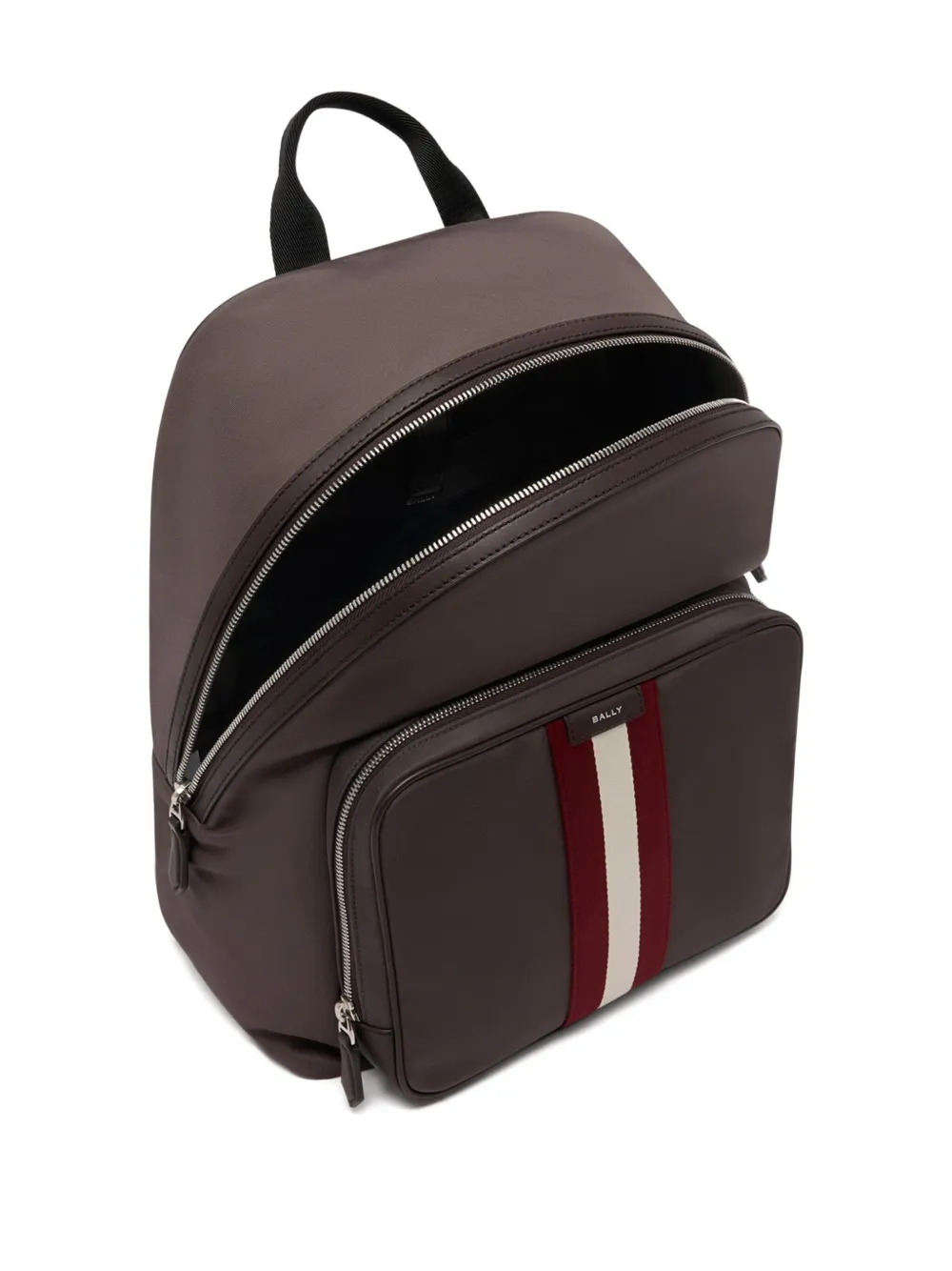  Bally Code Stripe-detail Backpack - Brown 