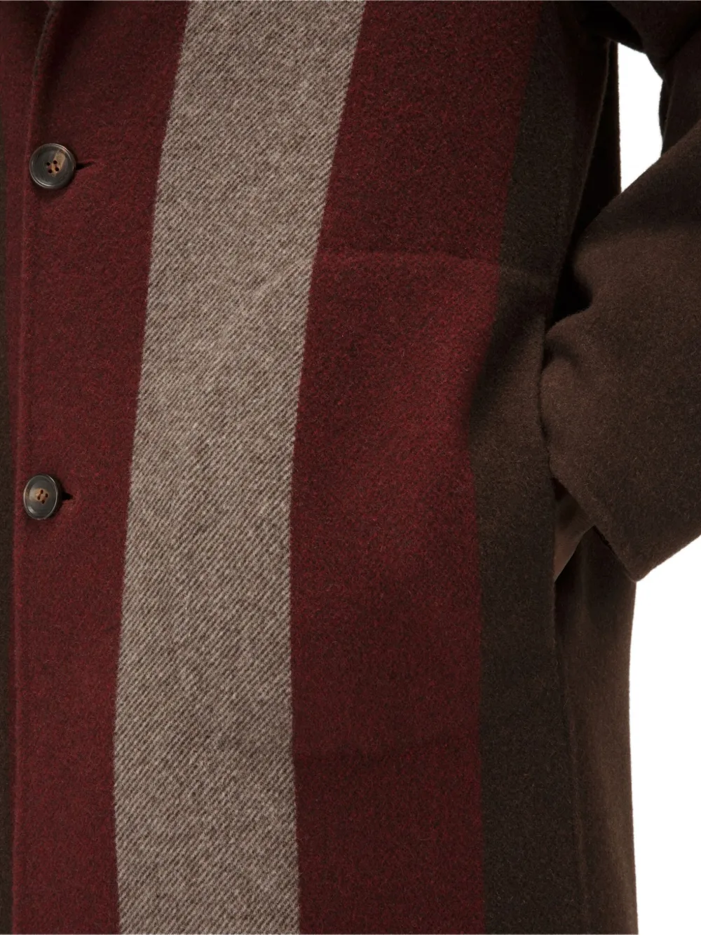 Bally Striped Wool Coat In Multi